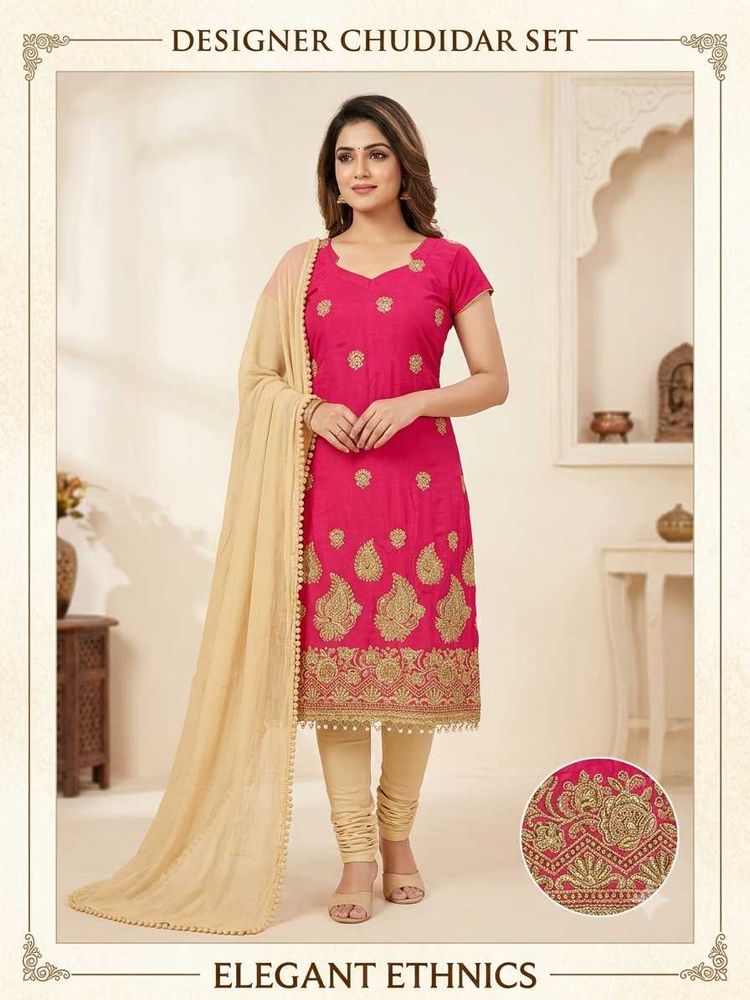 Pink Designer Chudidar Set