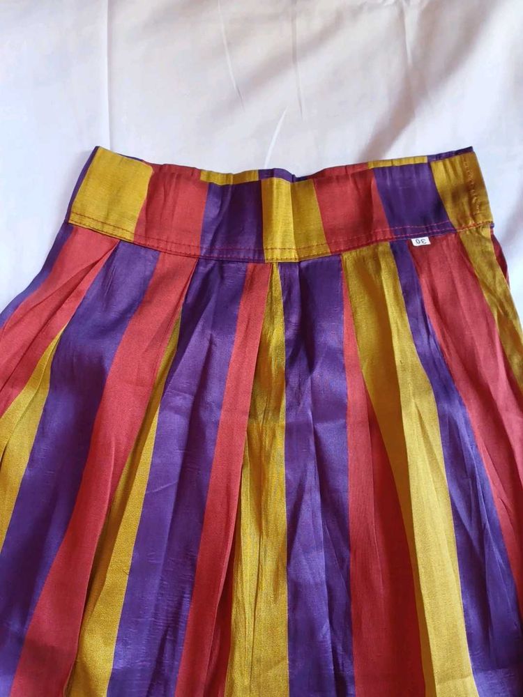 Vibrant Striped Ethnic Skirt