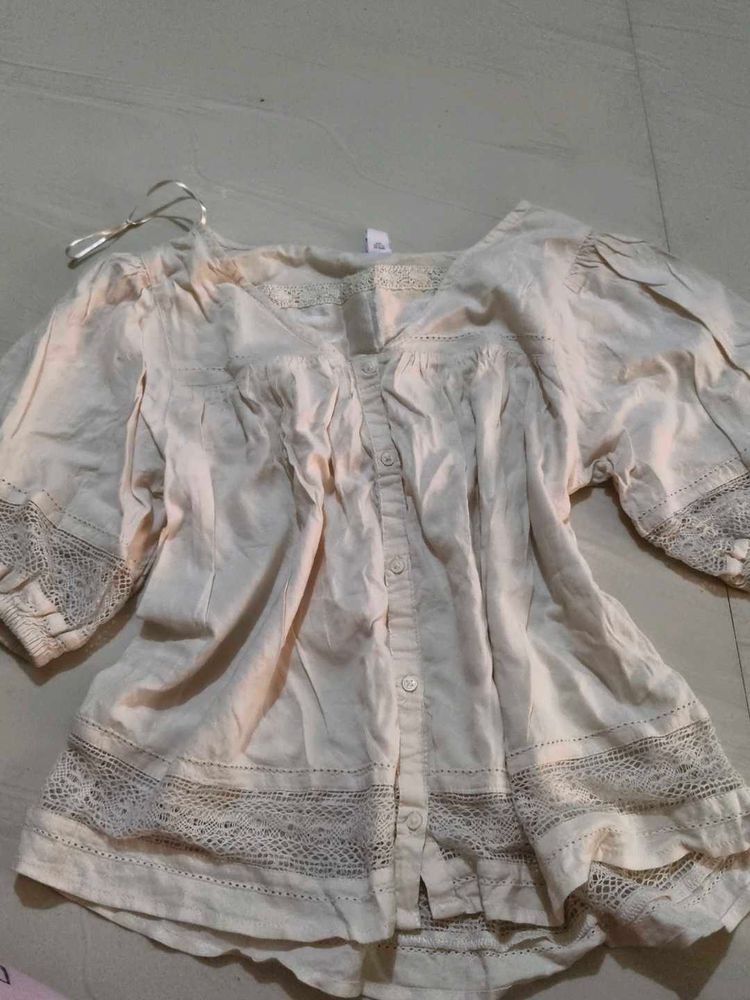 Boho Lace Trim Blouse