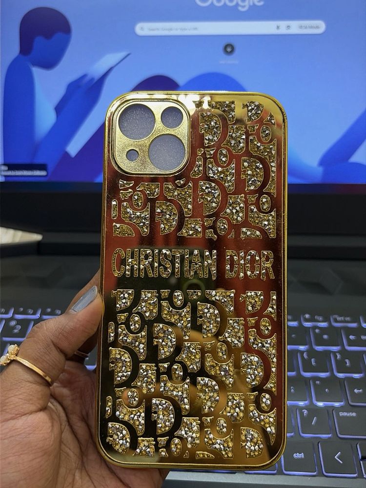 Luxury Gold Christian Dior Phone Case
