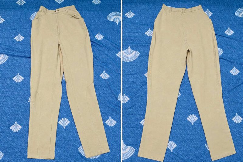 Classic Beige Straight Leg Trousers