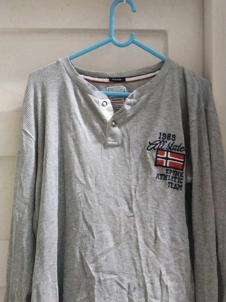 waffle-knit long-sleeve Henley top