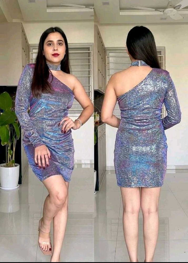 Sparkling One-Shoulder Mini Dress