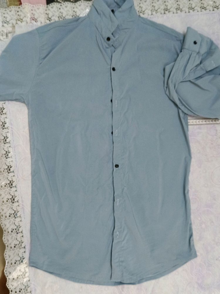 Sea blue cotton Shirt