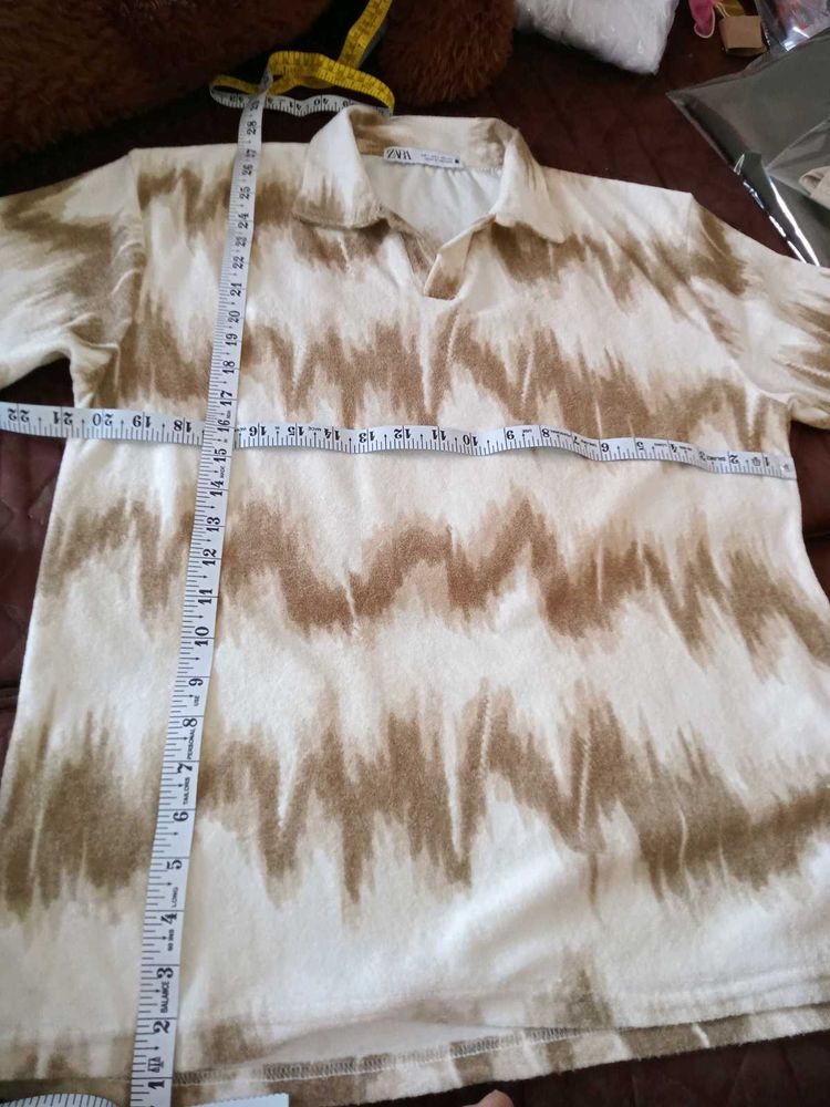 Zara Abstract Print Polo Shirt