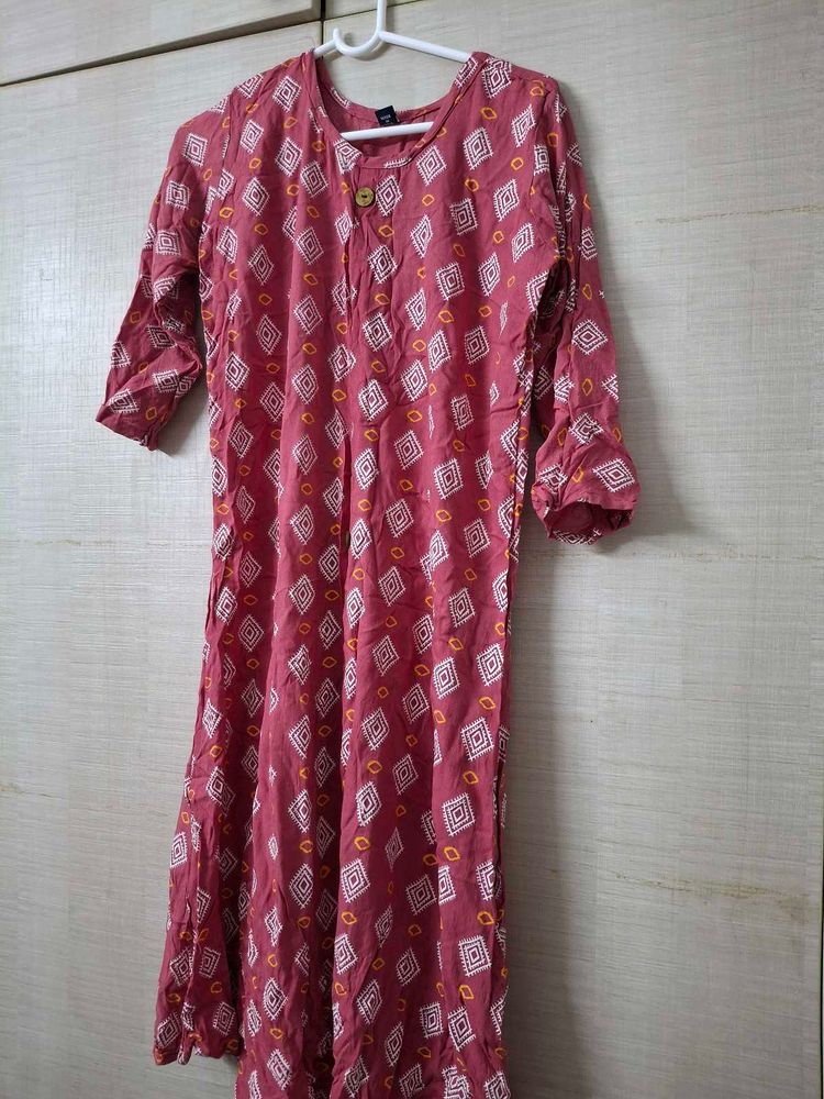 Pink Diamond Print Kurta