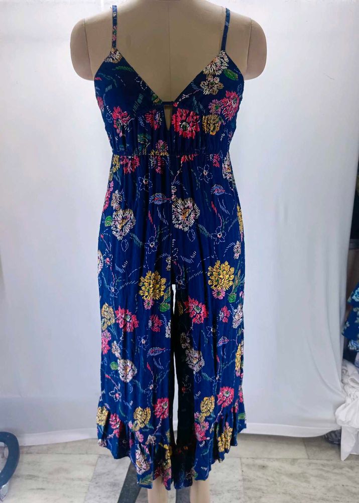 Floral Print Wide Leg Jumpsuit
