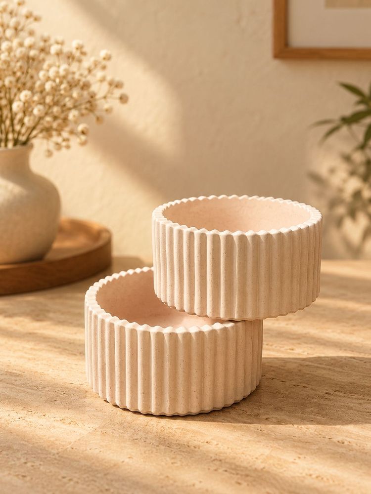 2 pcs Ribbed jar