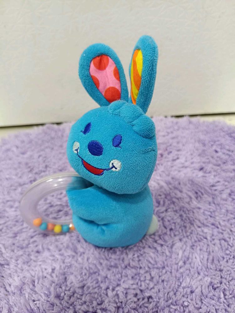Cute Blue Bunny Rattle Toy
