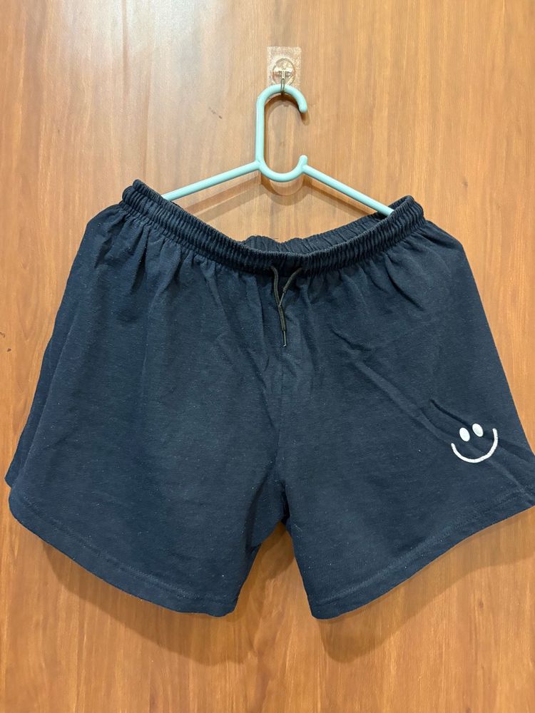 3 of Relaxed-Fit Casual Shorts with Smiley Pr