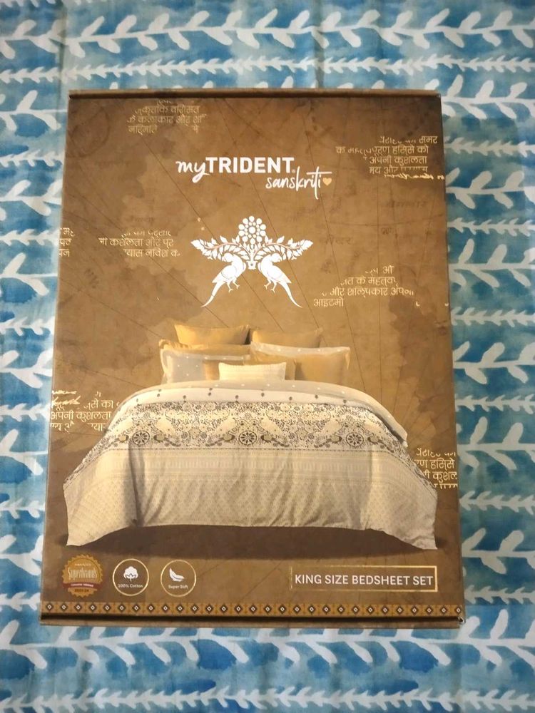 Trident 100% Cotton King Size Bedsheet Set