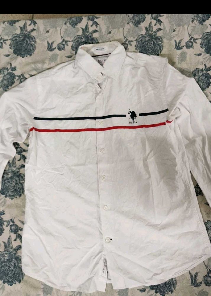 USPA Men's White  Shirt for men