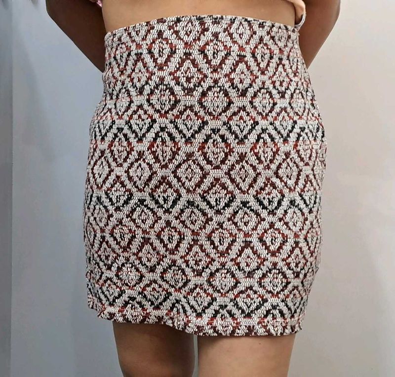 Patterned Mini Skirt