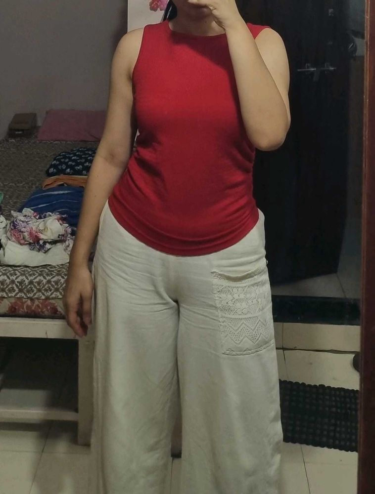Red Sleeveless Tank Top