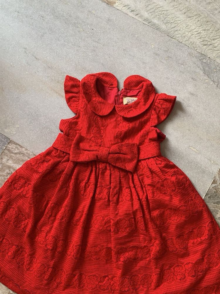 Charming Red Girls Dress