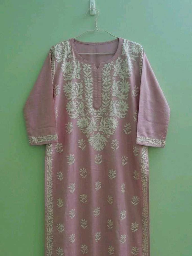 Pink Chikankari Kurta