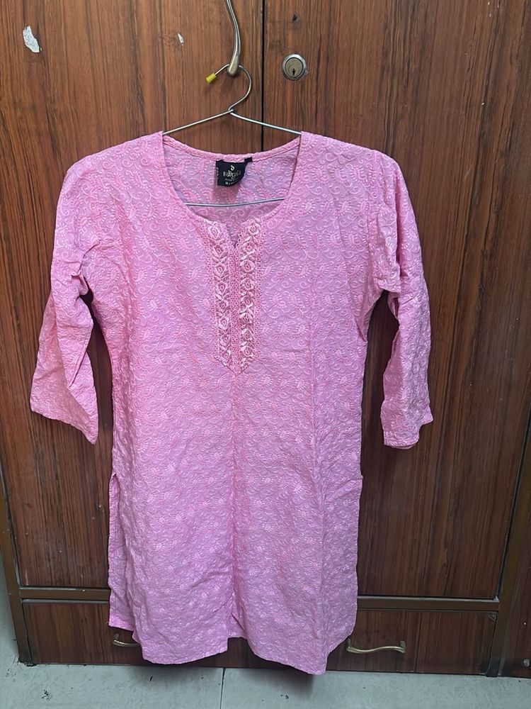 Pretty Pink Chikankari Kurta