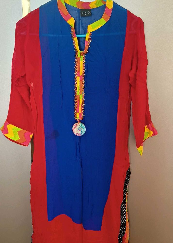 Colorful Embroidered Kurta