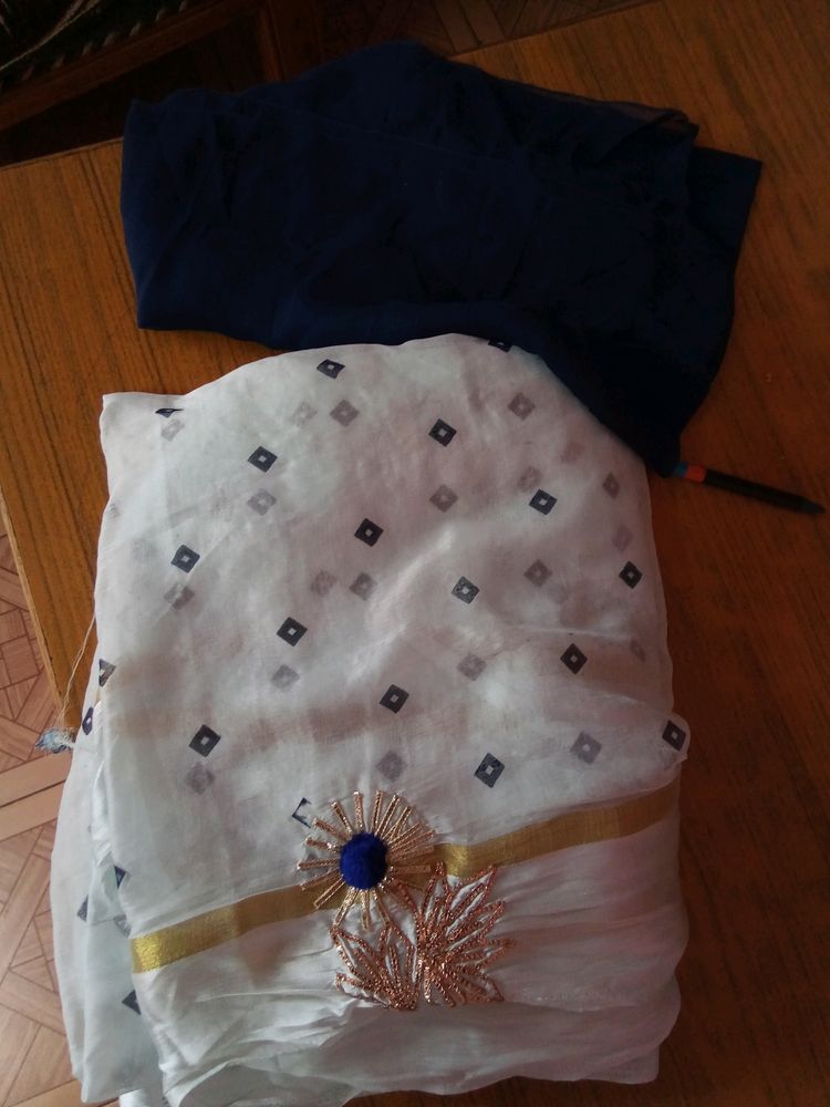New bandhni Print Satan Patta Saree With Gota Patt