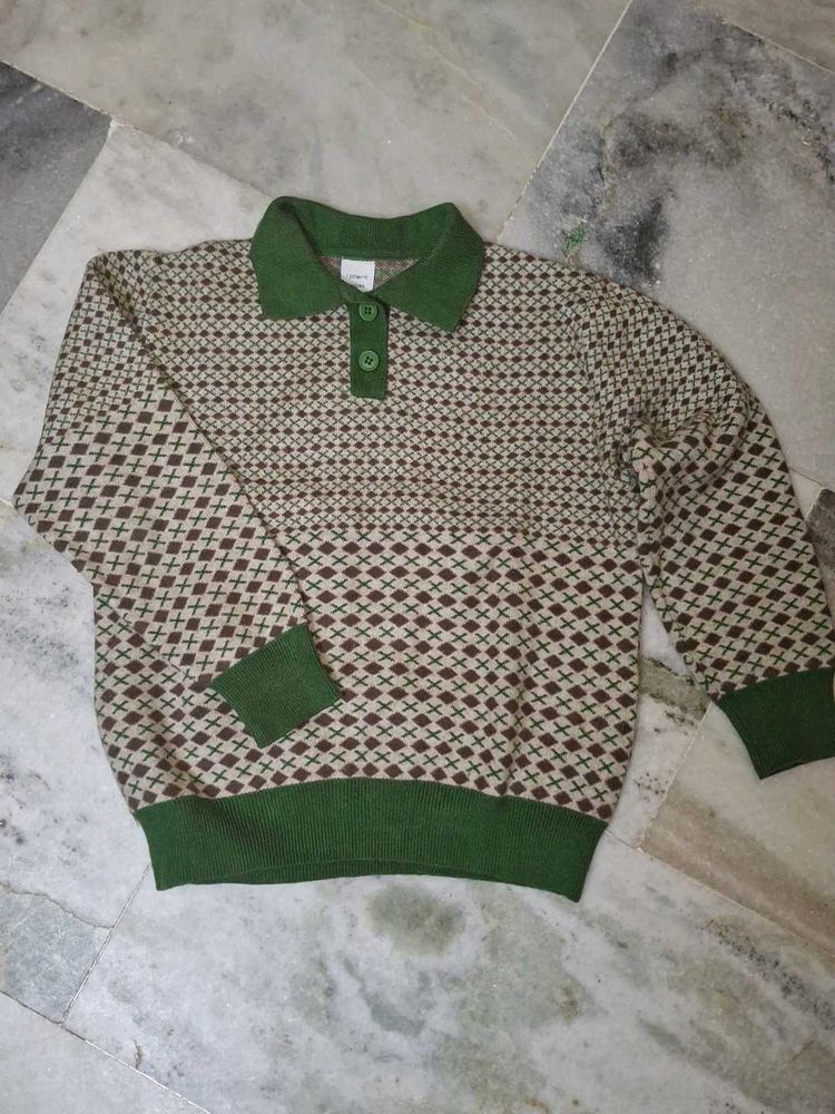 Patterned Polo Knit