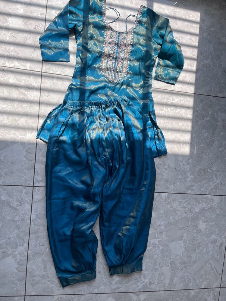 Teal Kurta Set with Pants