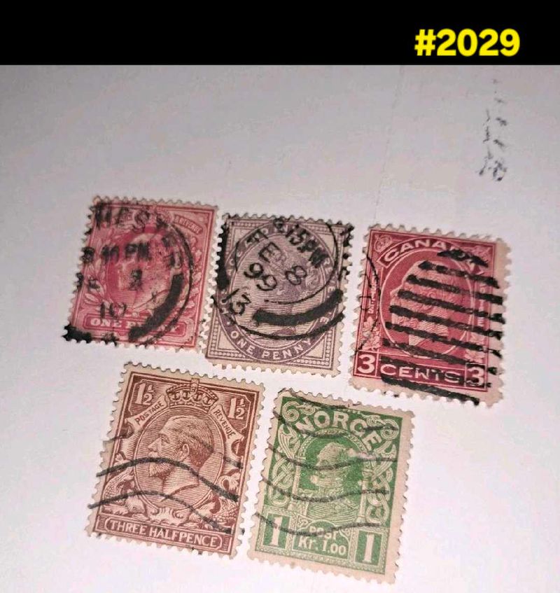 100 year old british queen king head stamps