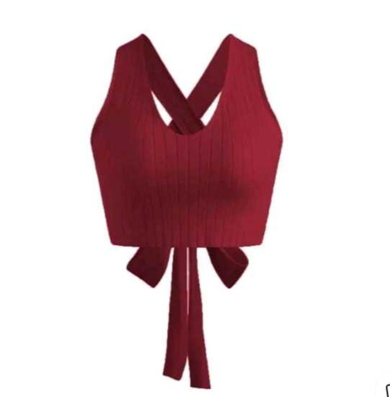 Red - Maroon Halter Top