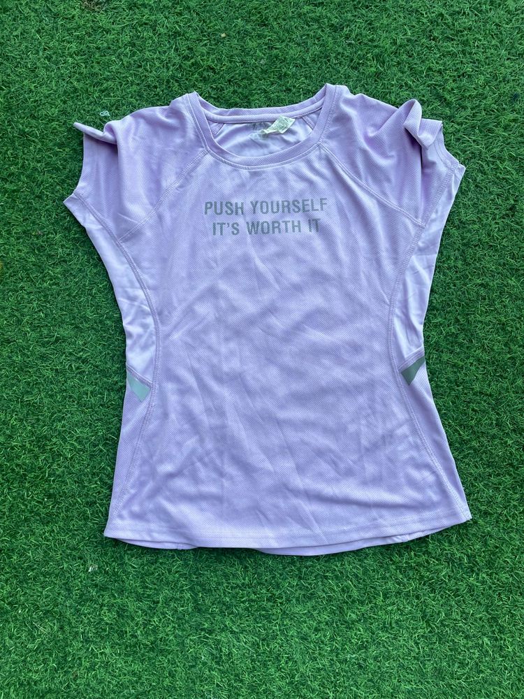 Lavender Workout Top - 'Push Yourself'