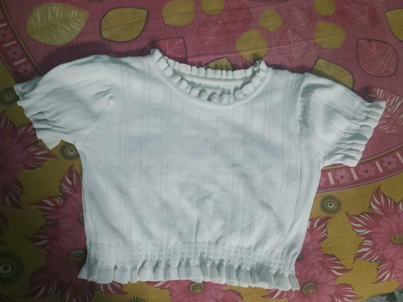 Chic White Eyelet Crop Top