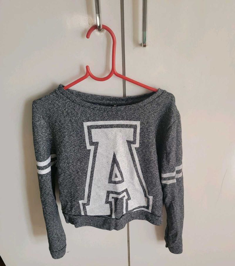 Grey Varsity Letter Sweatshirt