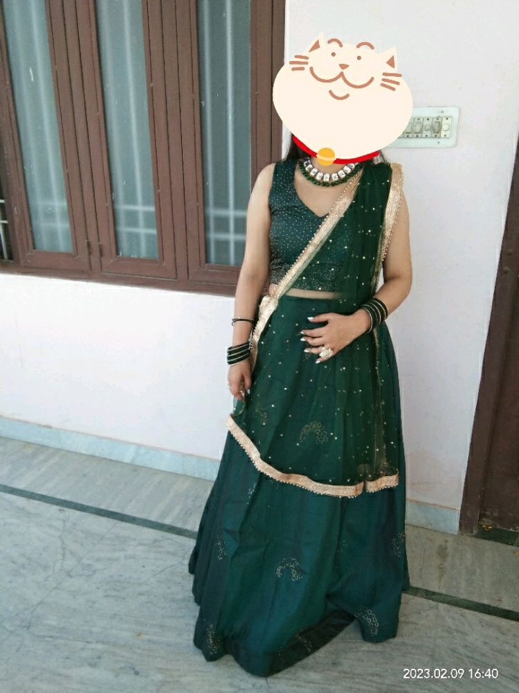 Green Lehnga For Mehndi Function