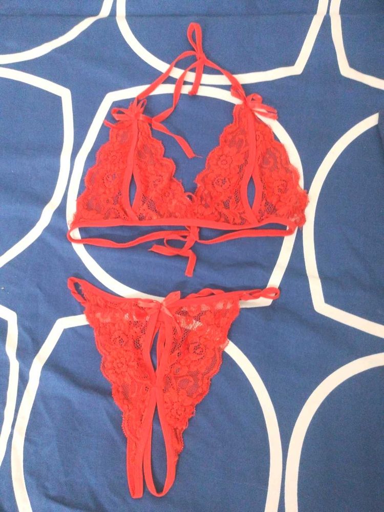 Red Lace Lingerie Set