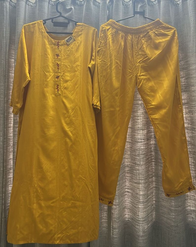 XL-XXL Yellow Kurta Set with Pants