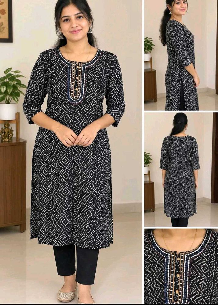 Blue Floral Print Kurta