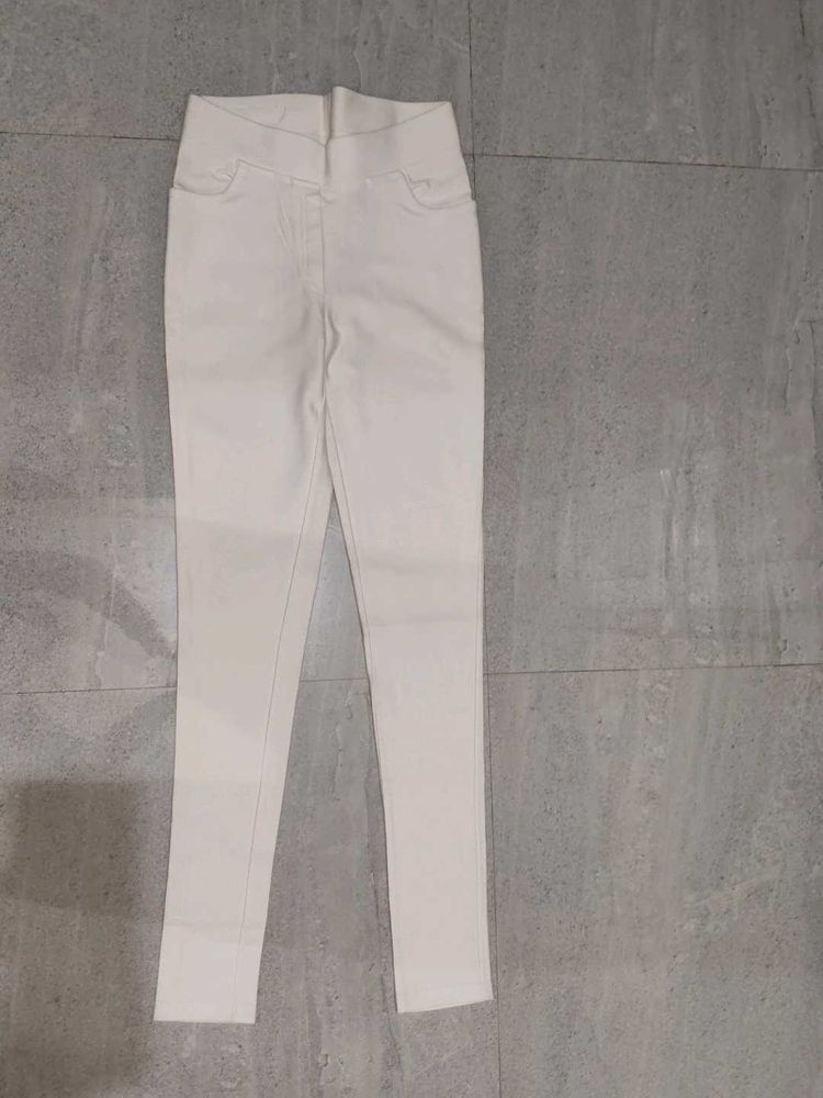 Classic White Skinny Fit Pants