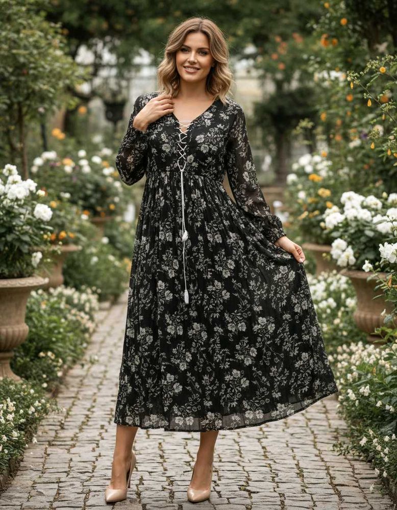 Elegant Floral Midi Dress