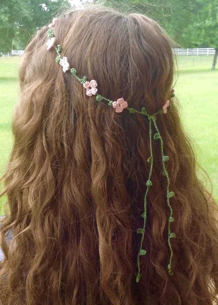 Boho Crochet Flower Hair Vine