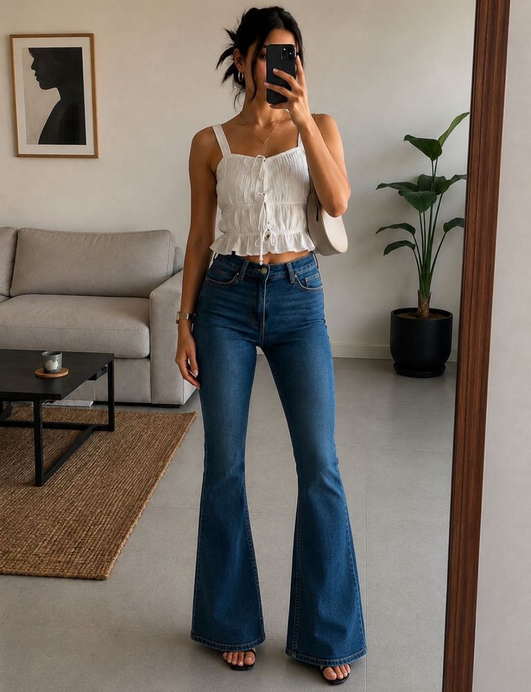 Navy blue Bootcut jeans for women