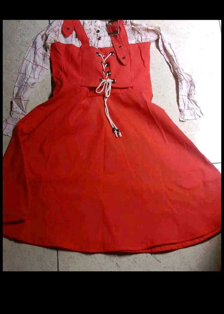 Red Dress &amp; Blouse Set