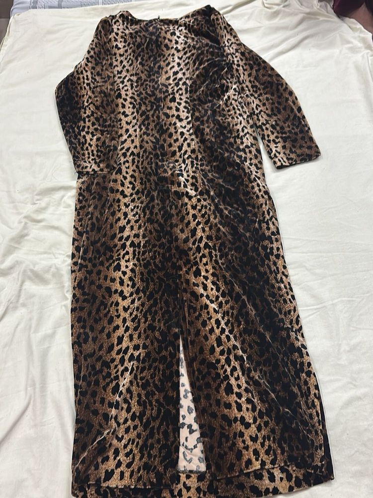 y2k Leopard Print Maxi Dress