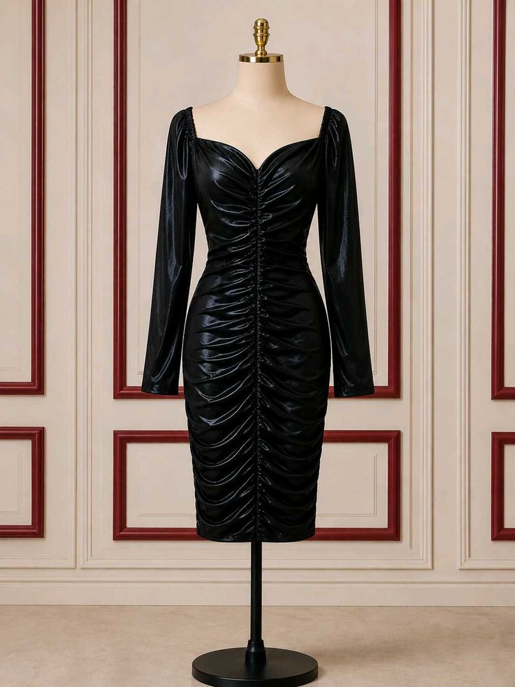 Black bodycon party dress