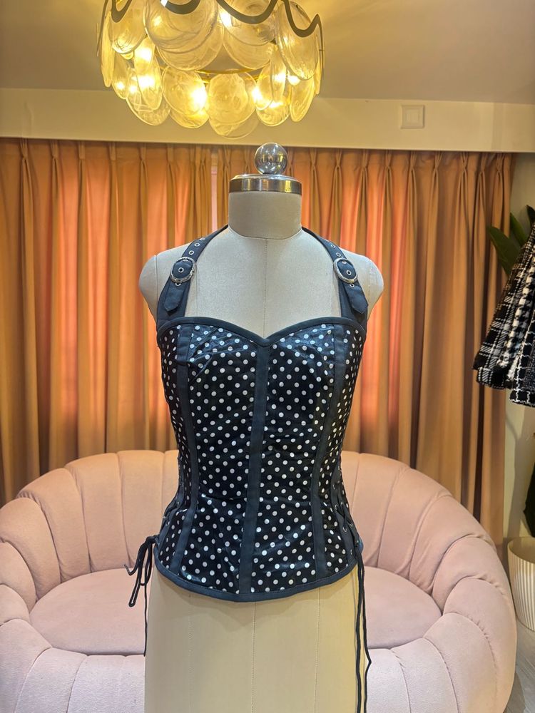 Polka Dot Halter Corset Top