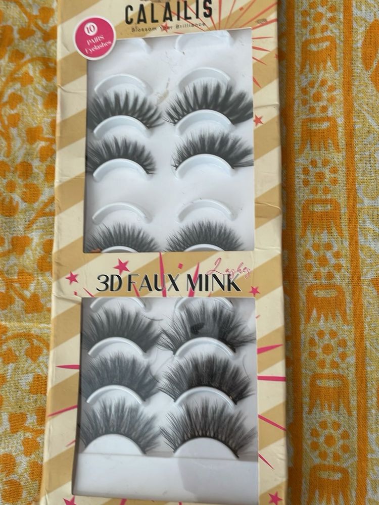CALAILIS 10 Pairs 3D Faux Mink Eyelashes