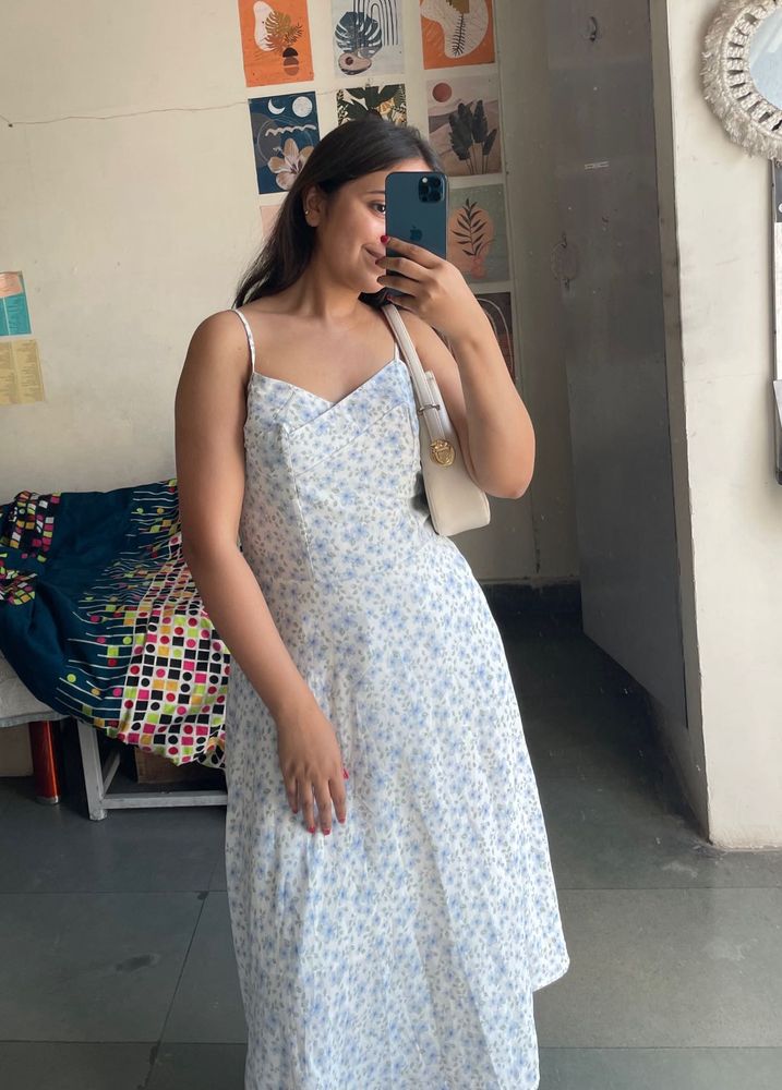 Floral Print Spaghetti Strap Midi Dress