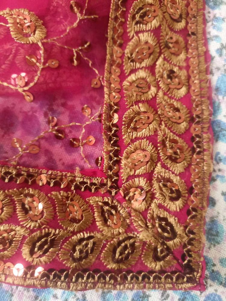Purple fully embroided saree