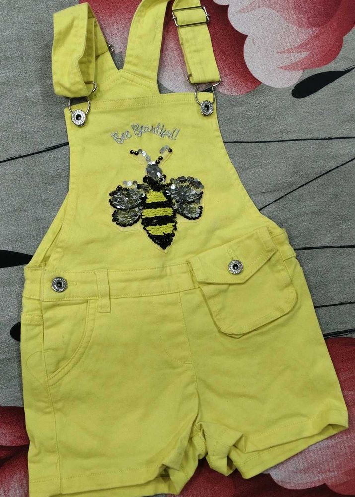 girls yellow dungaree
