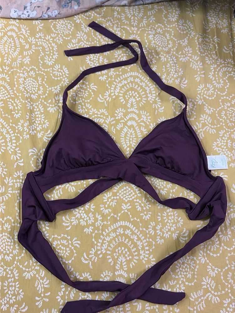 Stylish Deep Plum Bikini Top