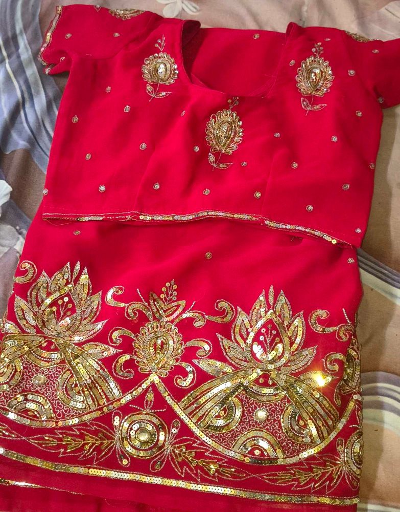Stunning Red Embroidered saree