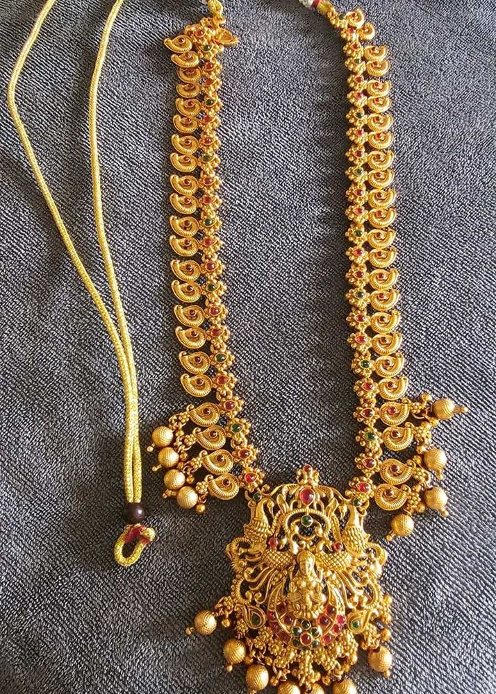 Traditional Gold long Necklace with Pendant