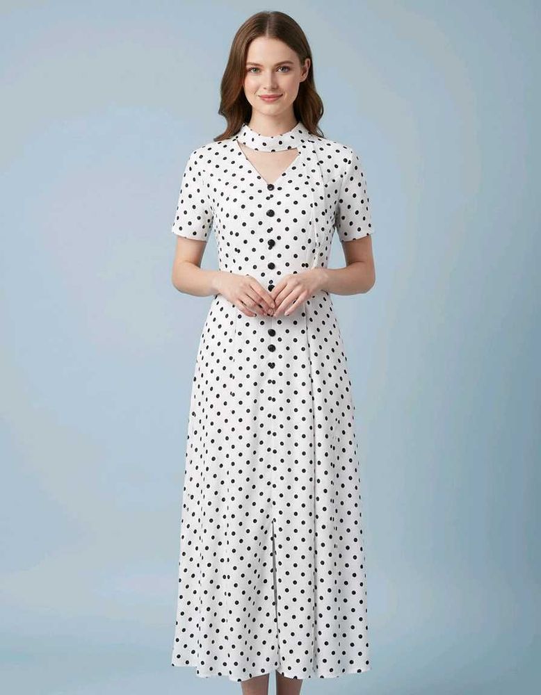 Vintage Polka Dot Maxi Dress